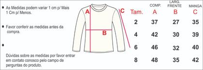 Imagem de Camisetas Manga Longa Infantil 100%Algodão Kit c/4