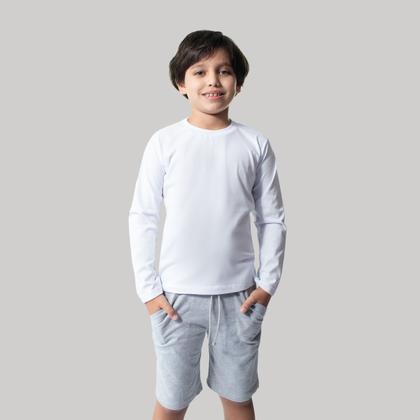Imagem de Camisetas Manga Longa Infantil 100%Algodão Kit c/4