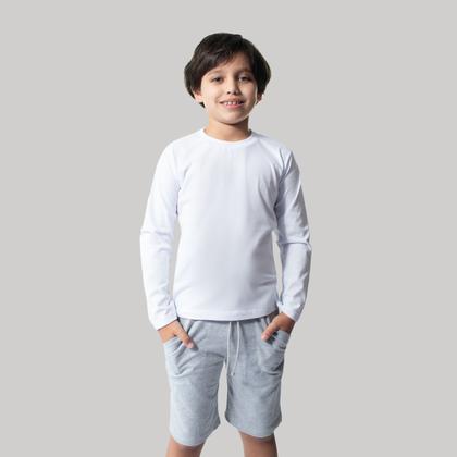 Imagem de Camisetas Manga Longa Infantil 100%Algodão Kit c/4