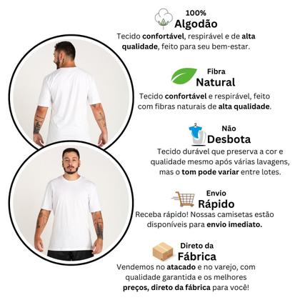 Imagem de Camisetas Masculinas Manga Curta TechMalhas 100% de algodão Basica