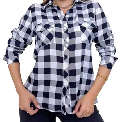Imagem de Camisete Feminina Bolsos Viscose Xadrez Festa Junina, Quadrilha, Festa De Rodeio