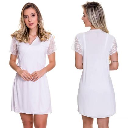 Imagem de Camisola Amamentação Gestante Maternidade com Robe Pós Parto Estilo Sedutor - ES206-207