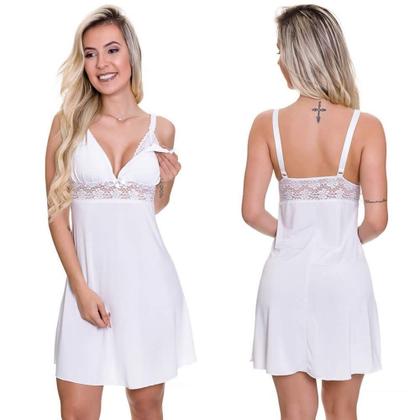 Imagem de Camisola Amamentação Gestante Maternidade com Robe Pós Parto Estilo Sedutor - ES206-207