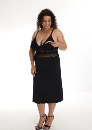 Imagem de Camisola Amamentação Plus Size com Abertura Maternidade Gravidez Pós Parto