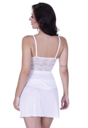 Imagem de Camisola com Bojo Tule Transparente Detalhes em Renda Macia Alça Delicada - c2 ELISA