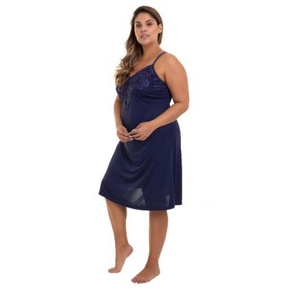 Imagem de Camisola Curta Com Renda Marinho Liganete Sepie 2352 Plus Size