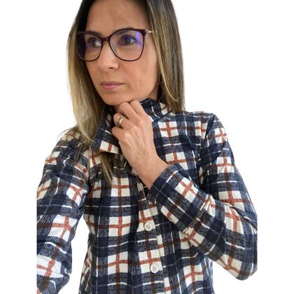Imagem de Camisola Feminina Inverno Xadrez com Botão