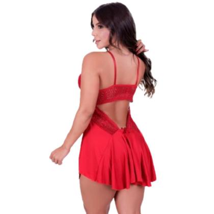 Imagem de Camisola Feminina Sensual Com Renda Alças Ajustáveis Sem Bojo Decote Nas Costas Pijama Linha Noite