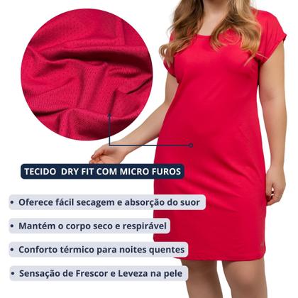 Imagem de Camisola Feminino Dryfit Manga Curta Fresquinho Super Confortável Absorve Suor Evangélico