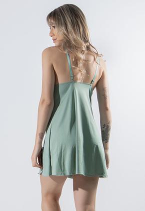 Imagem de Camisola Liganete Vekyo Feminina Lisa Com Renda Sem Bojo Fendas Laterais