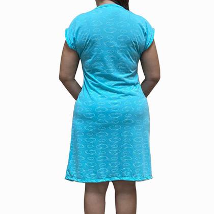 Imagem de Camisola Manga Curta Gestante e Maternidade Céu Azul