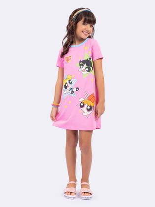 Imagem de Camisola Manga Curta Infantil Meninas Superpoderosas Rosa