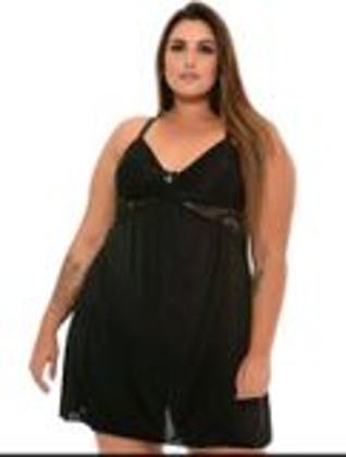 Imagem de Camisola Plus Size Com Renda Conforto e Beleza Extra Grande