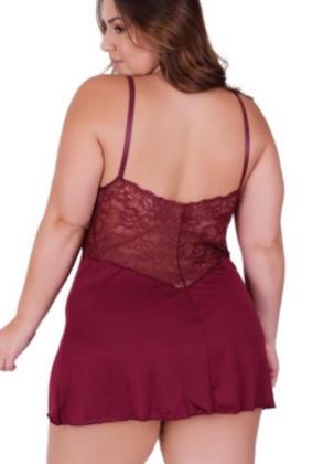 Imagem de Camisola Plus Size Com Renda Conforto e Beleza Extra Grande