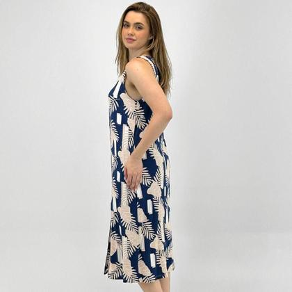 Imagem de Camisola Pzama Midi Regata Estampada Feminino