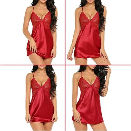 Imagem de Camisola Renda Sensual Noite Lingerie Feminina C/ Calcinha