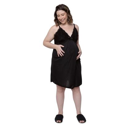 Imagem de Camisola Saída Maternidade com Renda e Robe Amamentação