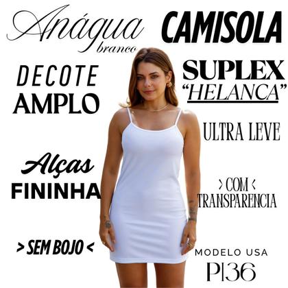 Imagem de Camisola Semi Transparente Anagua Micro Fibra Leve Básica Sem Bojo Simples Cores Lisa Slim 3071.C1