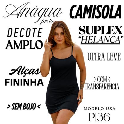 Imagem de Camisola Semi Transparente Anagua Micro Fibra Leve Básica Sem Bojo Simples Cores Lisa Slim 3071.C1
