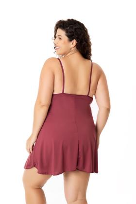 Imagem de Camisola Sensual Plus Size de Renda Sem Bojo Linha Noite Pijama Verão