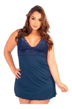 Imagem de Camisola Sensual Plus Size de Renda Sem Bojo Linha Noite Pijama Verão