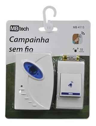 Imagem de Campainha a pilha Residencial Sem Fio até 100 m cod 02