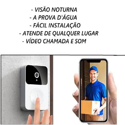 Imagem de Campainha com Câmera e Áudio Interfone Inteligente Sem Fio Videochamada em Tempo Real