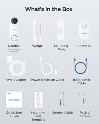 Imagem de Campainha de vídeo REOLINK 2K WiFi com carrilhão, à prova d'água