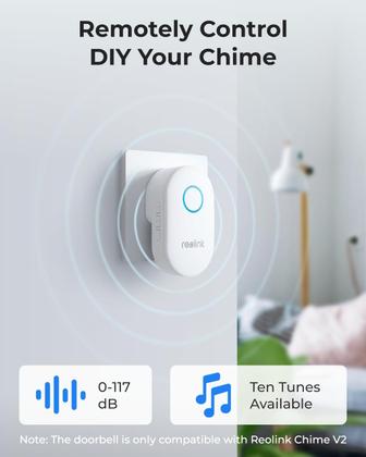 Imagem de Campainha de vídeo REOLINK 2K WiFi com carrilhão, à prova d'água