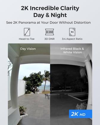 Imagem de Campainha de vídeo REOLINK 2K WiFi com carrilhão, à prova d'água