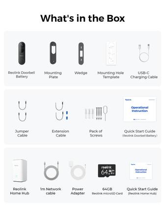 Imagem de Campainha de vídeo REOLINK + Home Hub 2K com bateria Wi-Fi/com fio