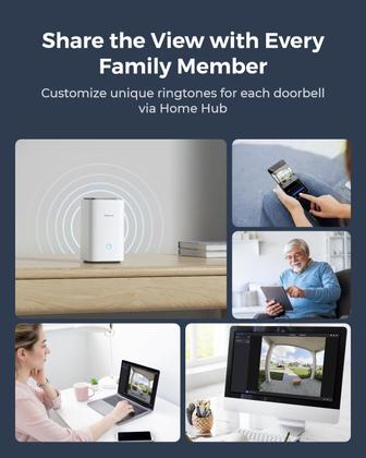 Imagem de Campainha de vídeo REOLINK + Home Hub 2K com bateria Wi-Fi/com fio