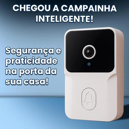 Imagem de Campainha Inteligente Sem Fio com Câmera HD, Visão Ao Vivo e Conexão Wi-Fi