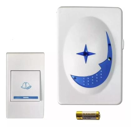Imagem de Campainha residencial Inteligente Sem Fio eletrônica wifi 100 Metros longo alcance bivolt wireless c/ 32 toques plug play prova d'água resistente