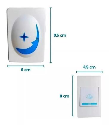 Imagem de Campainha residencial Inteligente Sem Fio eletrônica wifi 100 Metros longo alcance bivolt wireless c/ 32 toques plug play prova d'água resistente