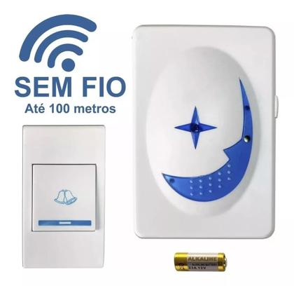 Imagem de Campainha residencial Inteligente Sem Fio eletrônica wifi 100 Metros longo alcance bivolt wireless c/ 32 toques plug play prova d'água resistente