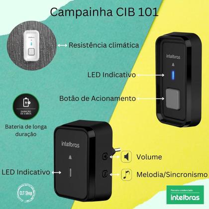 Imagem de Campainha sem fio CIB 101 Intelbras Para pequenos comercios