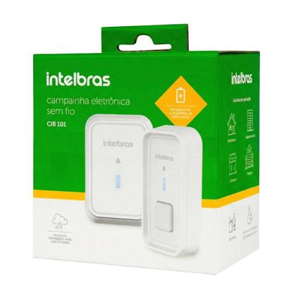 Imagem de Campainha Sem Fio Intelbras CIB 101 Bateria até 5 Anos Alcance 100m Plug & Play - Branco