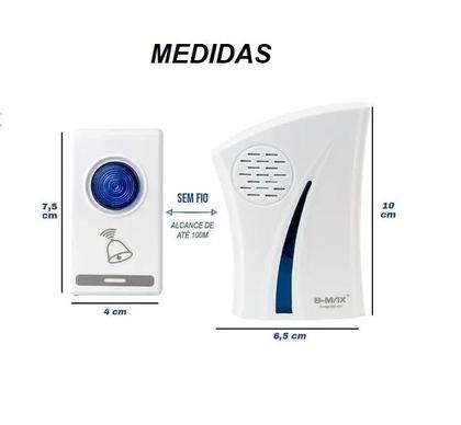 Imagem de Campainha Sem Fio Longo Alcance Wireless Bivolt Prova D'água