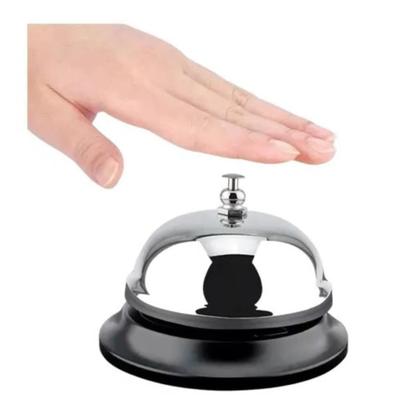 Imagem de Campainha Sino De Mesa Balcão Recepção Hotel Comercio De Metal 9x6cm