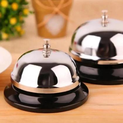 Imagem de Campainha Sino De Mesa Balcão Recepção Hotel Comercio De Metal 9x6cm