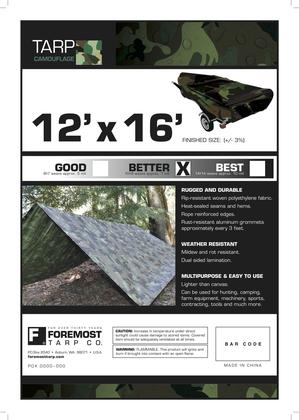 Imagem de Camuflagem pesada Tarp Dry Top 366x488cm, 2,9 onças