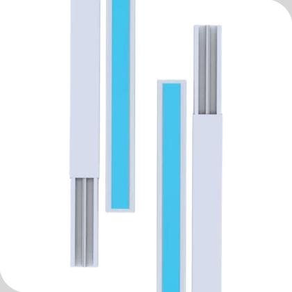 Imagem de Canaleta 2x1x1000mm Com Divisória e Fita Dupla Branca