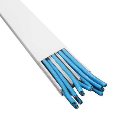 Imagem de Canaleta de PVC Reforçada com Divisoria 50 x 20 x 2000 mm (5x2x200cm)  Branca Com Fita Dupla Face Ilumi (Ref.: 62093DF)