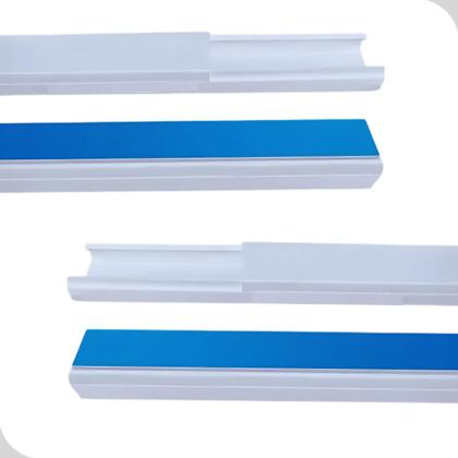 Imagem de Canaleta PVC Branca p/ Cabos 2x1cm 1m Fita Dupla s/ Divisão