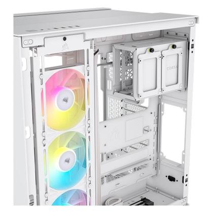 Imagem de CANCELADO UTILIZAR O CF 535155 Gabinete Gamer Corsair iCUE LINK 6500X RGB, Mid-Tower, Lateral em Vidro, 3x FAN RX120 RGB incluídas, Branco - CC-9...