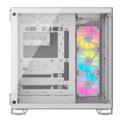 Imagem de CANCELADO UTILIZAR O CF 535155 Gabinete Gamer Corsair iCUE LINK 6500X RGB, Mid-Tower, Lateral em Vidro, 3x FAN RX120 RGB incluídas, Branco - CC-9...