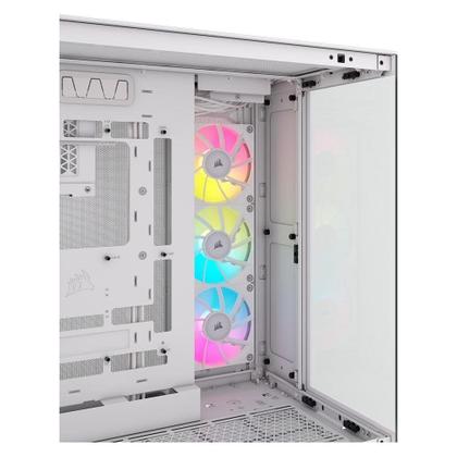 Imagem de CANCELADO UTILIZAR O CF 535155 Gabinete Gamer Corsair iCUE LINK 6500X RGB, Mid-Tower, Lateral em Vidro, 3x FAN RX120 RGB incluídas, Branco - CC-9...