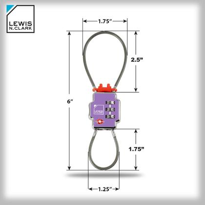 Imagem de Candados TSA para Equipaje Lewis N Clark 3X Security, Juego de 1, Morado