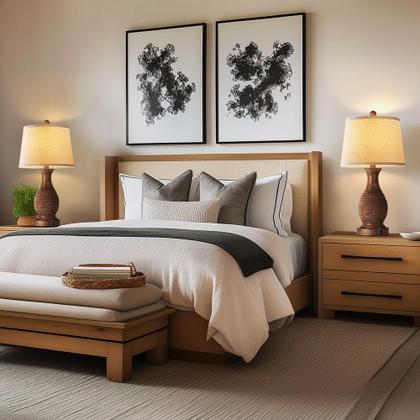 Imagem de Candeeiros de mesa PARTPHONER Conjunto de 2 cabeceiras com portas de carregamento USB